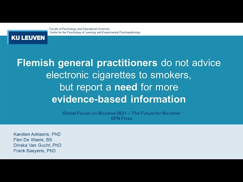 Flemish General Practitioners Do Not Advise Electronic Cigarettes to Smokers, but Report a Need for More Evidence-Based Information
