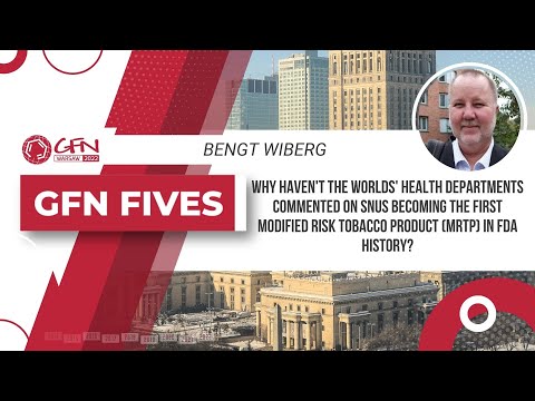 Why Haven't the Worlds' Health Departments Commented on Snus Becoming the First Modified Risk Tobacco Product (MRTP) in FDA History?